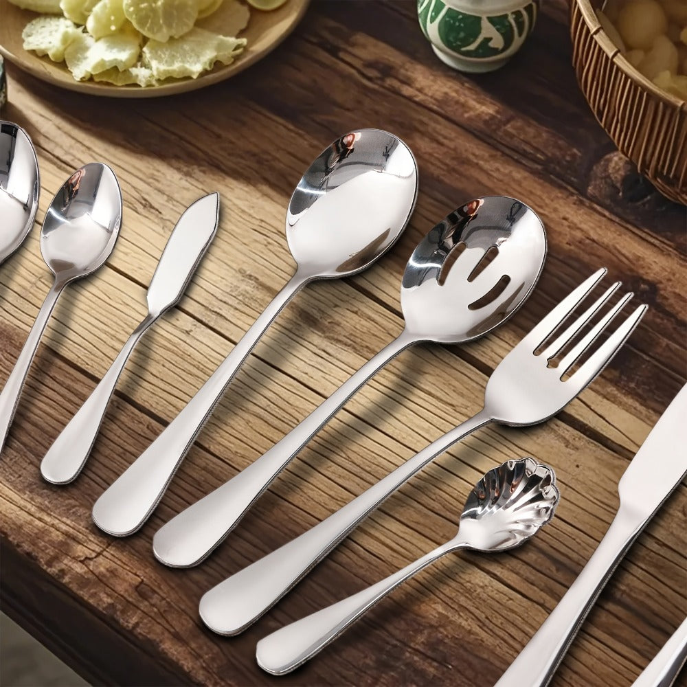 Stainless Steel Silverware Set Flatware Set with Forks Spoons & Knives ¨C Modern Cutlery Set for Kitchen, Dining & Parties, Service for 4/6/12, 20/24/30/65 Piece