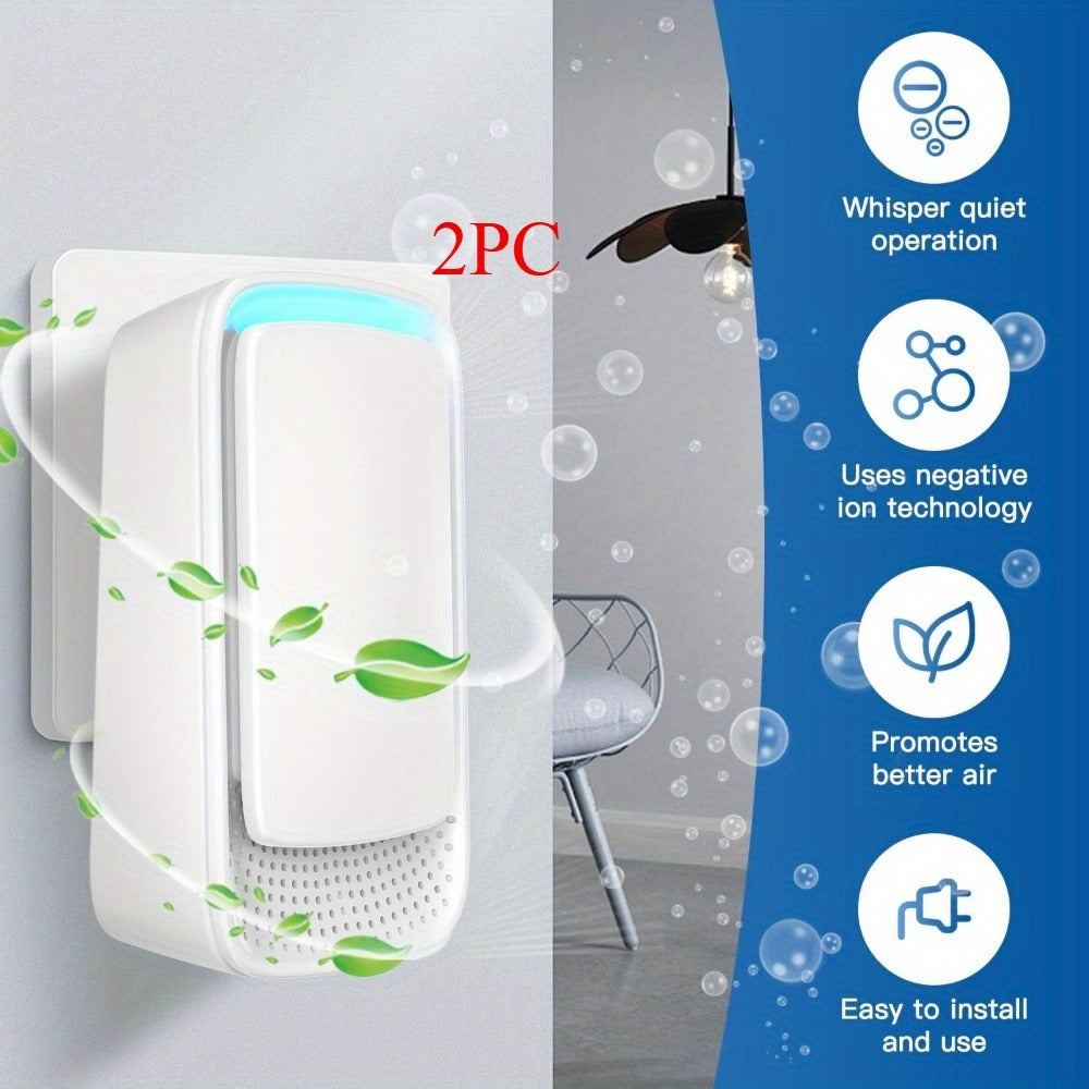 Plug-in Ionic Air Purifier Filterless Silent Odor Neutralizer for Home Bedroom Bathroom Office Gym Pet Odor Smoke 24/7 Freshener Zero Maintenance Compact Space-Saving Design 2 4 6 Pack