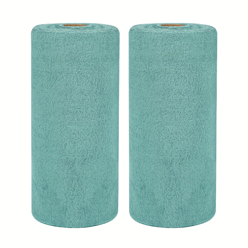 Microfiber Cleaning Cloths Reusable Paper Towel Roll Replacement ¨C Washable Absorbent Tear-Away Dishcloths for Kitchen, Bathroom & Car | Eco-Friendly Rags 50 or 100 Pack, 12x12 Inch