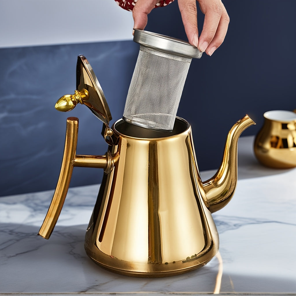 Stainless Steel Tea Kettle with Filter ¨C Tea Pot Coffee Pot Cold Water Pitcher for Home Hotel Restaurant, Induction Cooker Compatible, Thickened