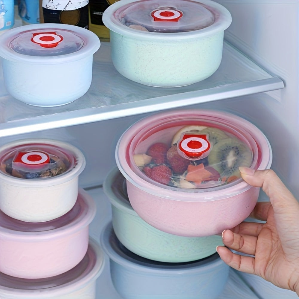 Refrigerator Food Storage Containers Airtight Stackable - Large Capacity Plastic Fridge Organizer Boxes for Fruit, Vegetable, Meat, Eggs & Dumplings, Fresh-Keeping Flip Lid, Easy to Clean, Set of 3/4