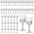 48pcs Shatterproof Plastic Wine & Champagne Glasses Set - 7oz Unbreakable Vintage Goblets Crystal Finish Reusable Cups for Parties Weddings Outdoor Events