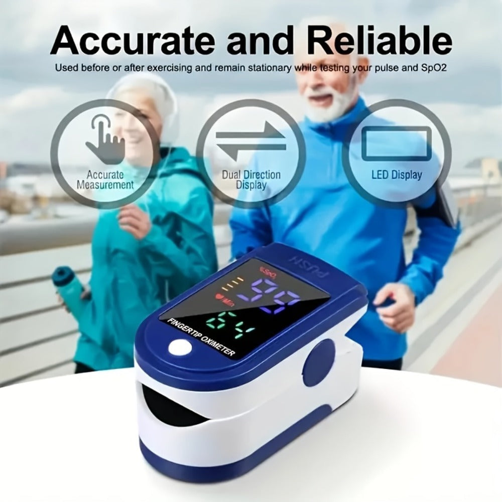 Finger Pulse Oximeter with Large Display, Athletic & Aviation Grade Blood Oxygen Saturation Monitor, Accurate SpO2 & Heart Rate Meter for Sports Fitness Home Health Monitoring ¨C Available in Sets