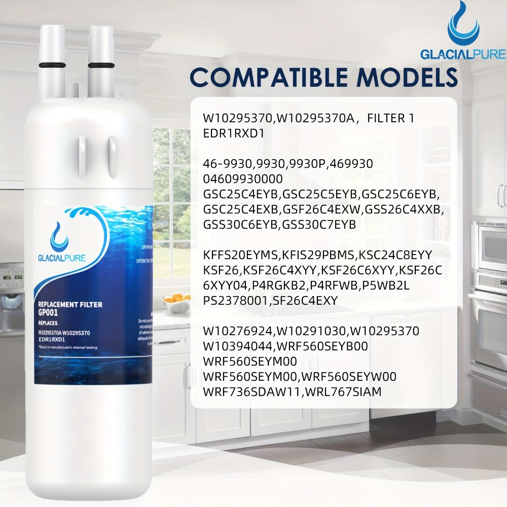 Refrigerator Water Filter 5-Pack Compatible with GlacialPure GP001 EDR1RXD1 W10295370 WHR1RXD1 KAD1RXD1 P8RFWB2L P4RFWB P5WB2L ¨C Replacement Filter for Whirlpool Kenmore KitchenAid Maytag Amana