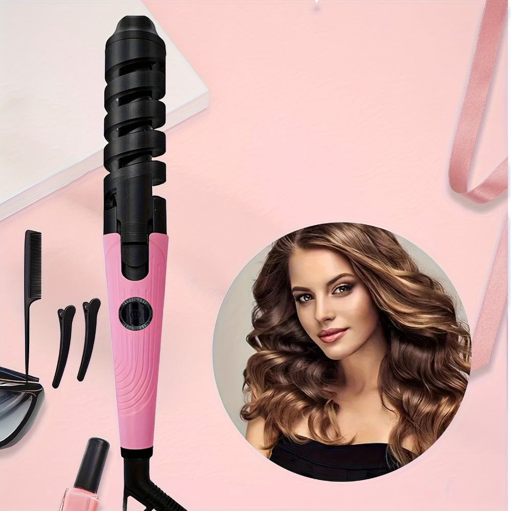Automatic Spiral Curling Iron ¨C Anti-Scald Fast Heating Curler for Long & Short Hair, Portable Rotating Barrel, Women Gift