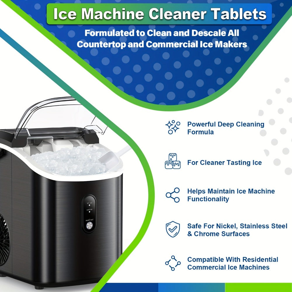 Ice Maker Cleaning Tablets Descaler 12/24/36 Pack, Food Grade Citric Acid Ice Machine Cleaner for Countertop Portable Commercial Ice Makers, Deep Clean Deodorize Remove Limescale