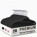 Velvet Hangers Non-Slip Slim Space Saving Clothes Hangers, Premium Flocked Suit Hangers for Closet Organization, Ultra Thin Strong Coat Hangers for Shirts Dresses Pants, 20 or 50 Pack Black Beige Pink