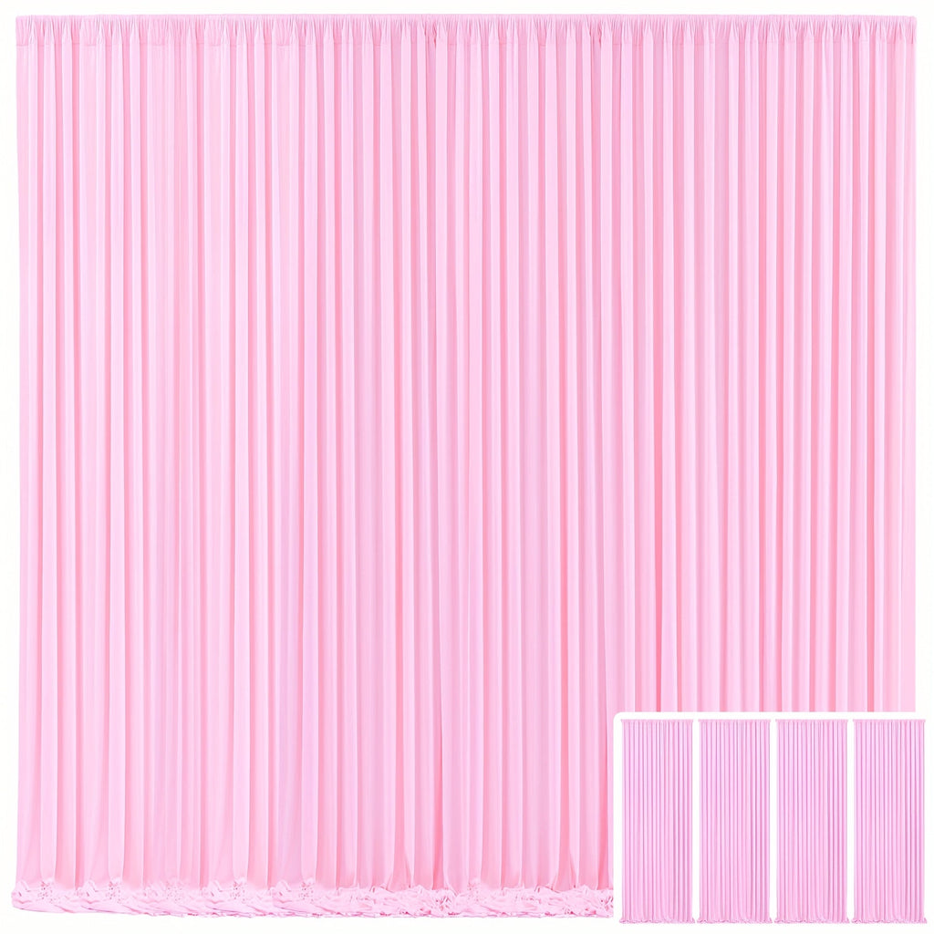 Blackout Backdrop Curtain 4 Pack 5x10 Ft - Heavyweight Nonwoven, Wrinkle-Resistant, Smooth Hanging for Wedding Birthday Baby Shower Party Photography Background Decoration