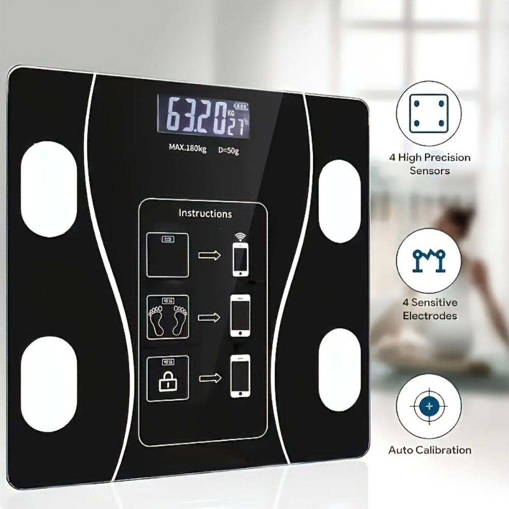 Digital Bathroom Scale 396lb ¨C High-Precision Body Fat Scale with HD LCD Display, Temperature Reading, kg/lb Switch, Extra-Wide Platform, Electronic Body Weight Scale for Home & Bathroom, Multiple Styles
