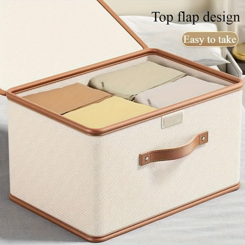 Foldable Storage Bins with Lids 2-Pack, Large Collapsible Clothes Organizer with Flip-Top Closure ¡ª Under Bed Storage for Bedroom, Closet, Dorm, Home & Travel | Multiple Sizes