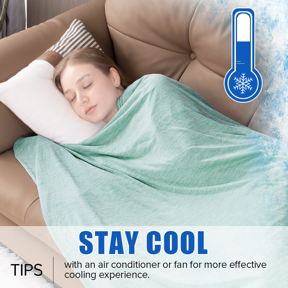 Cooling Blanket for Hot Sleepers - Summer Lightweight Breathable Throw Blanket Double-Sided Soft Cool Blanket for Bed Couch Sofa Night Sweats Hot Flashes Relief Tie-Dye & Solid Colors