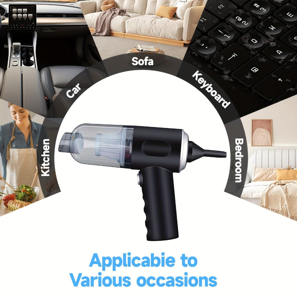 Cyclone Handheld Vacuum Cleaner Cordless Rechargeable with Strong Suction - Lightweight Portable for Home, Office, Car & Pet Hair, Allergy-Friendly Quick Cleanup Dust Buster, Easy to Use & Carry