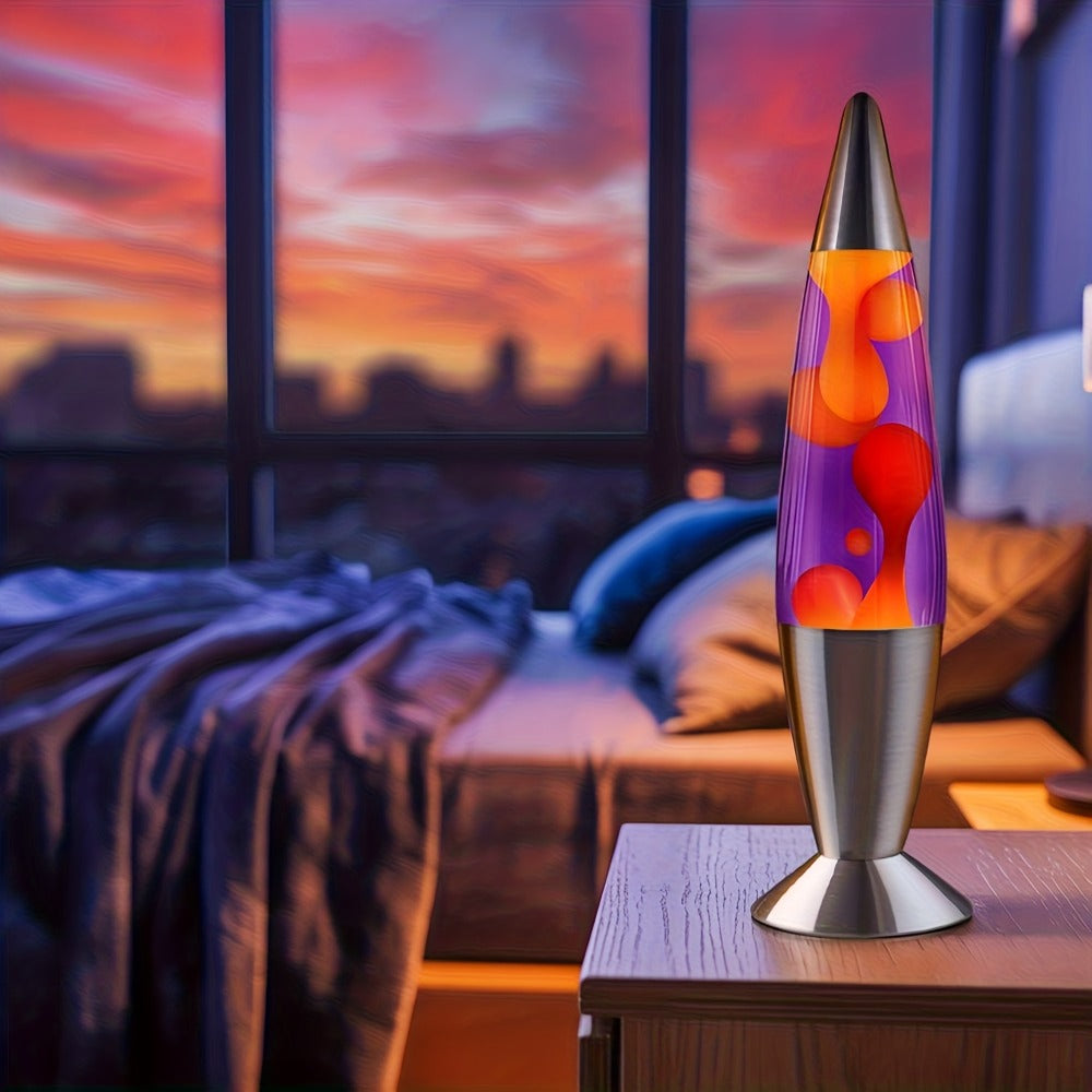 Lava Lamp 16 Inch for Bedroom Living Room Office, Relaxing Liquid Motion Lamp with Purple Water Yellow Wax, Retro Night Light Home Decor Accent