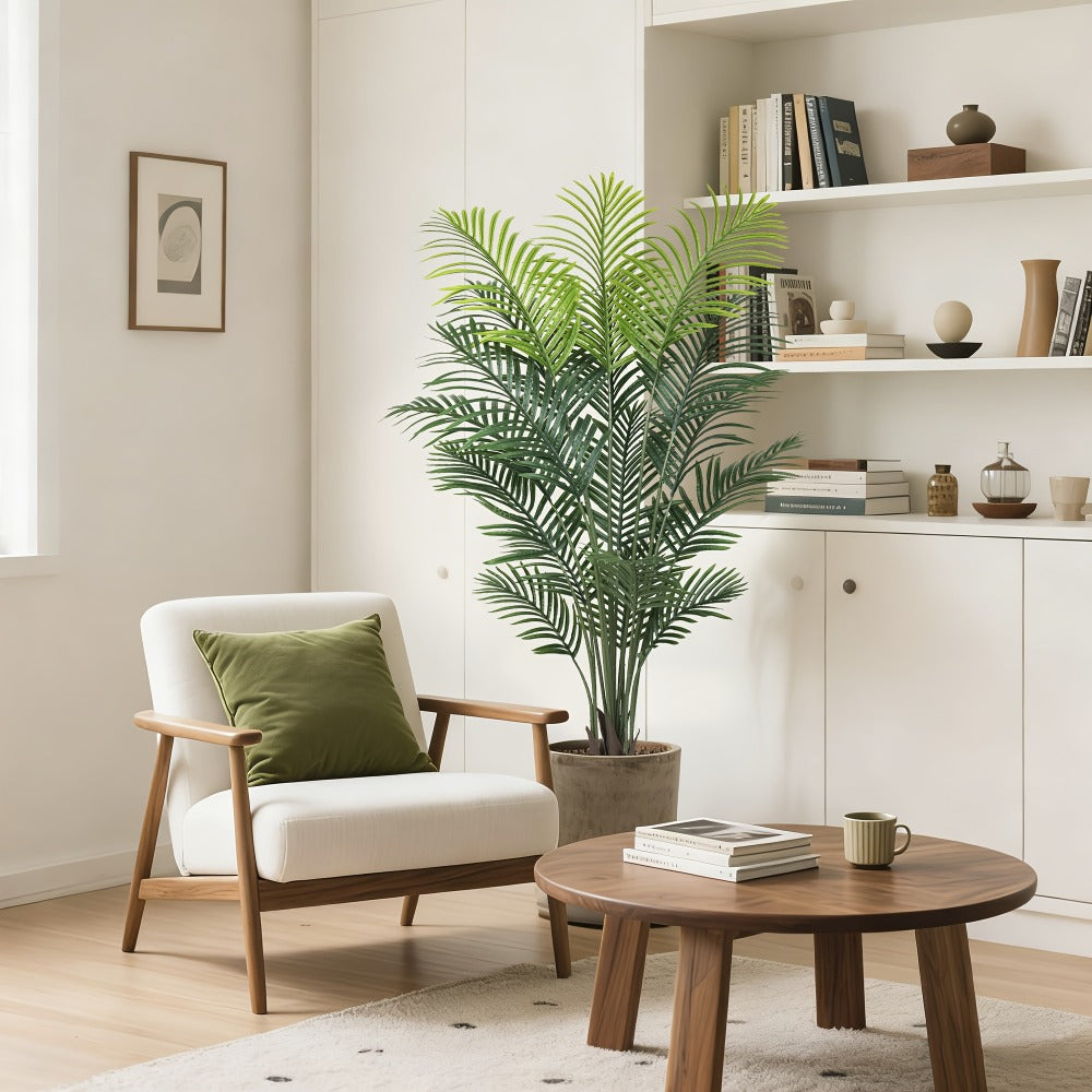 Artificial Palm Tree Fake Indoor Plant ¨C 4/5/6FT Faux Tropical Areca Palm with Realistic Leaves, Planter Options, for Living Room Bedroom Office Patio Home Decor