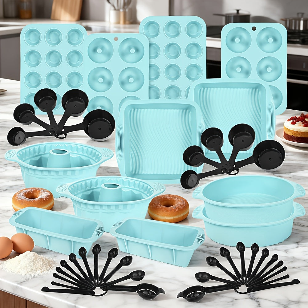 Baking Pan Set Nonstick Carbon Steel Cookie Sheets Roasting Pans Round Cake Muffin Pizza Bread Pans Kitchen Bakeware Set 4 11 23 46 Piece