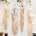Dream Catcher Boho Wall Decor Set of 4, Woven Fabric Bohemian Dream Catchers for Bedroom Room Decor, Birthday Gift for Women Mom Grandma Teenage Girls