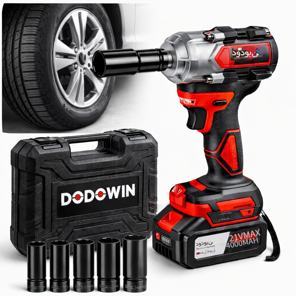 High Torque Impact Wrench Kit 320NM / 1000NM Brushless Cordless ¨C 21V with 2.0AH / 4.0AH Batteries, Quick Charger, 6 Sockets & Full Accessories, Electric Impact Gun for Car Repair, Auto Mechanic & Home Use