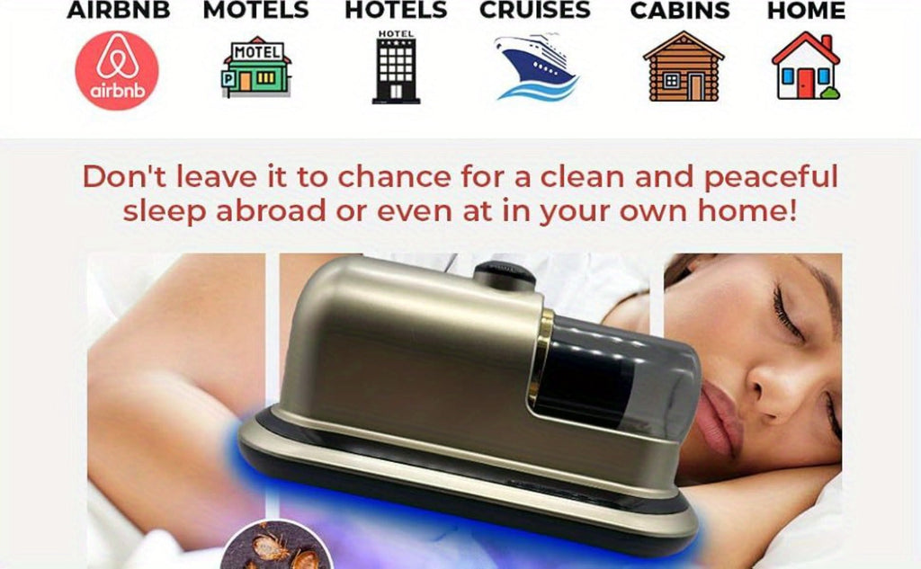 Cordless Mattress Vacuum Cleaner with Ultrasonic Heating & HEPA Filtration ¨C Portable Bed Vacuum for Dust Mites, Pet Hair, Sofas, Upholstery & Carpets