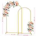 2-Piece Wedding Arch Backdrop Frame Set 7.2FT+6FT Metal Balloon Arch Stand for Wedding Birthday Party Garden Outdoor Indoor Event Decor Gold White