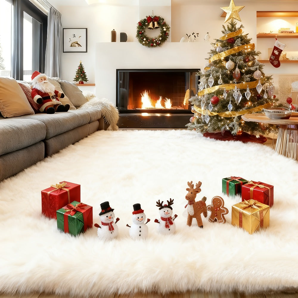 Fluffy Shag Area Rug 8x10 Feet ¨C Ultra Soft Plush Non-Slip Large Living Room Rug, Fuzzy Bedroom Carpet for Teen Dorm, Study Room & Home Decor ¨C Multiple Colors