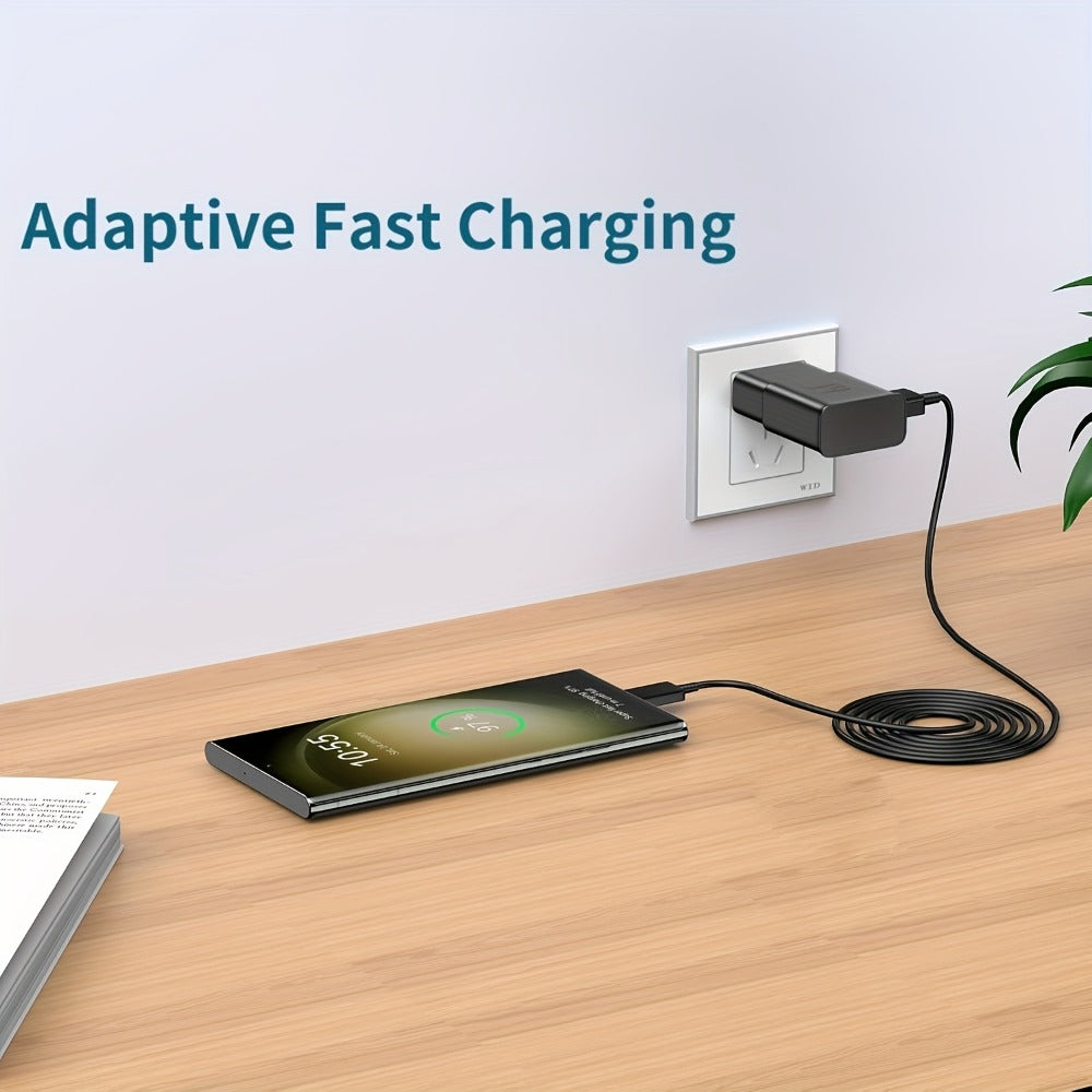 USB Wall Charger Compatible with Samsung Galaxy S25 S24 S23 S22 S21 S20 S10 S9 S8 S7 Note 10 - Adaptive 5V 2A Fast Charging, Bulk Pack 5pcs & 6pcs with Cables, White & Black Options