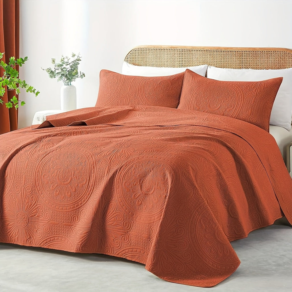 Quilt Set 2-3pcs ¨C Lightweight Microfiber Bedspread Coin Pattern Coverlet All Seasons Twin Full Queen King Cal King
