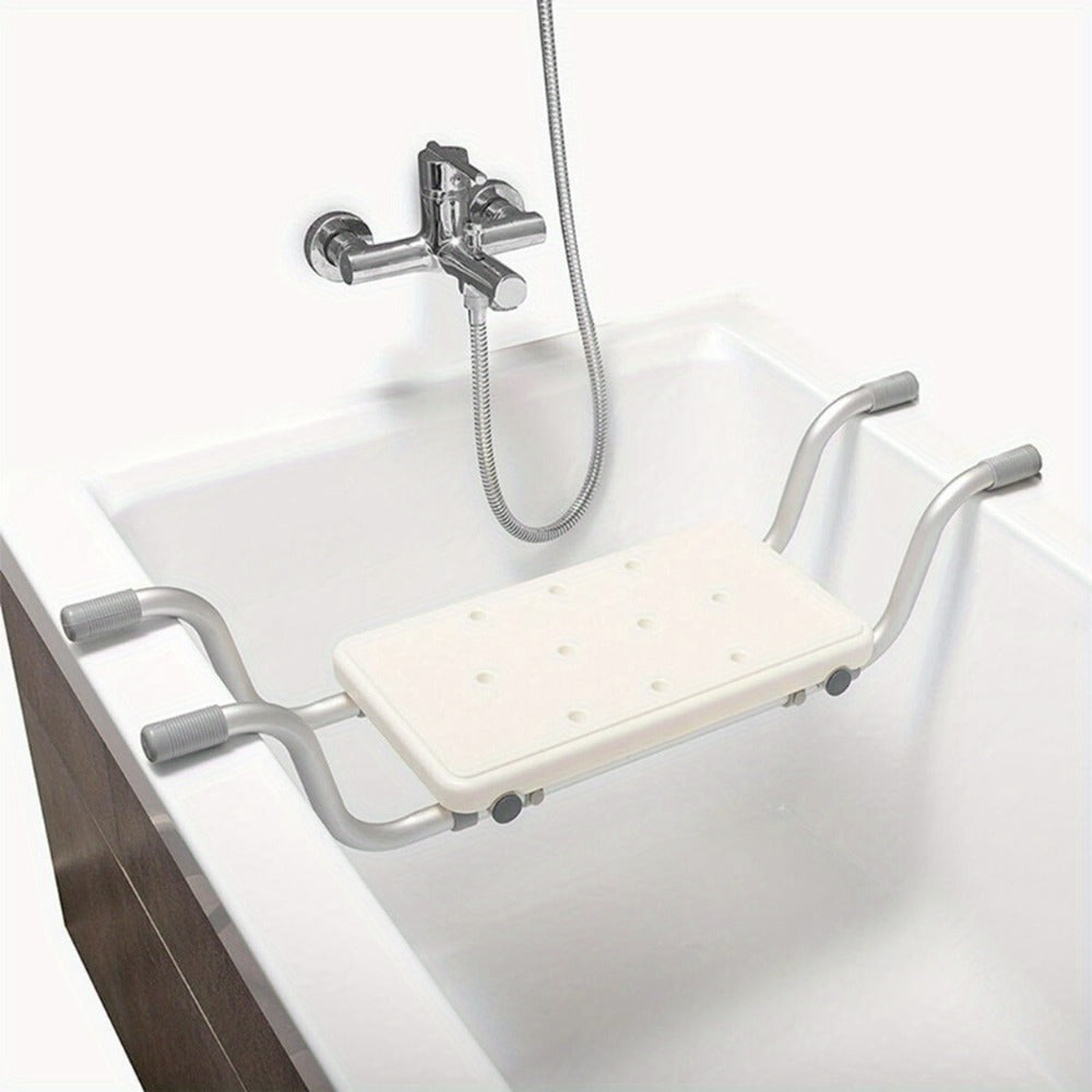 Bath Seat Adjustable Aluminum Shower Chair ¨C Suspended Bathtub Stool with Anti-Slip Handles, 300 lbs Capacity | Lightweight Retractable Bath Board for Elderly, Disabled & Injured, 3 Length Settings