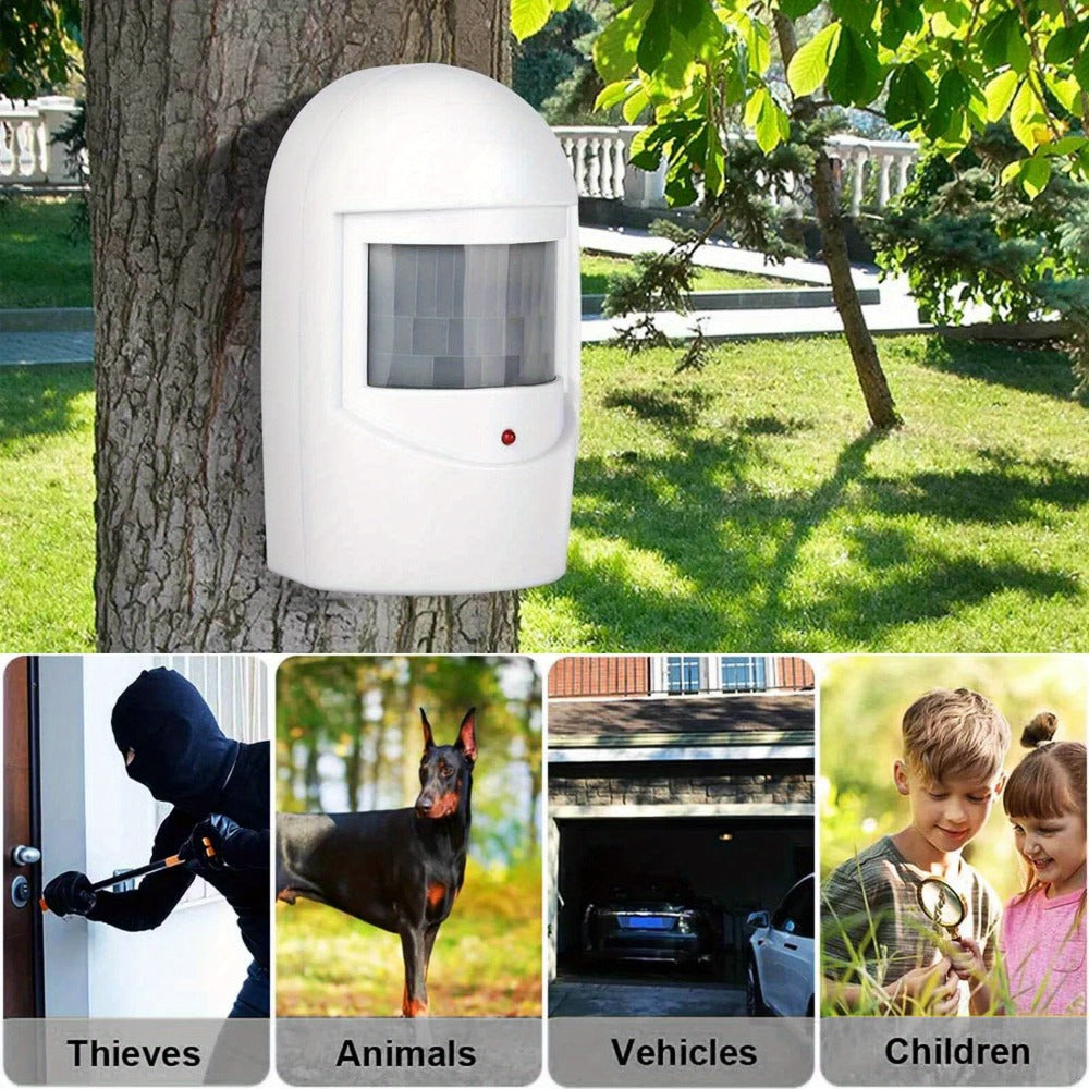 Wireless Driveway Alarm Motion Sensor, Infrared PIR Security Alert System 328ft Range 110dB Chime, USB Expandable Indoor Outdoor Detector for Home Garage Gate Mailbox Fence