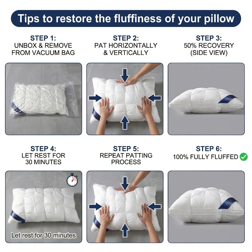 Pillows 2 Pack Queen King Size ¨C Luxury Hotel Quality Deep Sleep Neck Support Pillow High Fluffiness Soft Breathable Fabric All Season Bed Pillow Set