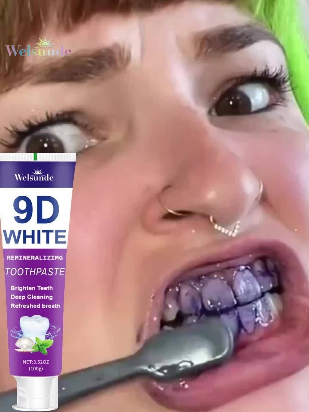 Remineralizing Toothpaste 4-Pack ¨C 9D Purple Hypoallergenic Formula with Essential Oils, 400g Deep Cleaning Whitening Toothpaste for Sensitive Teeth, Gentle Gum Care & Fresh Breath, Daily Home & Travel Oral Hygiene