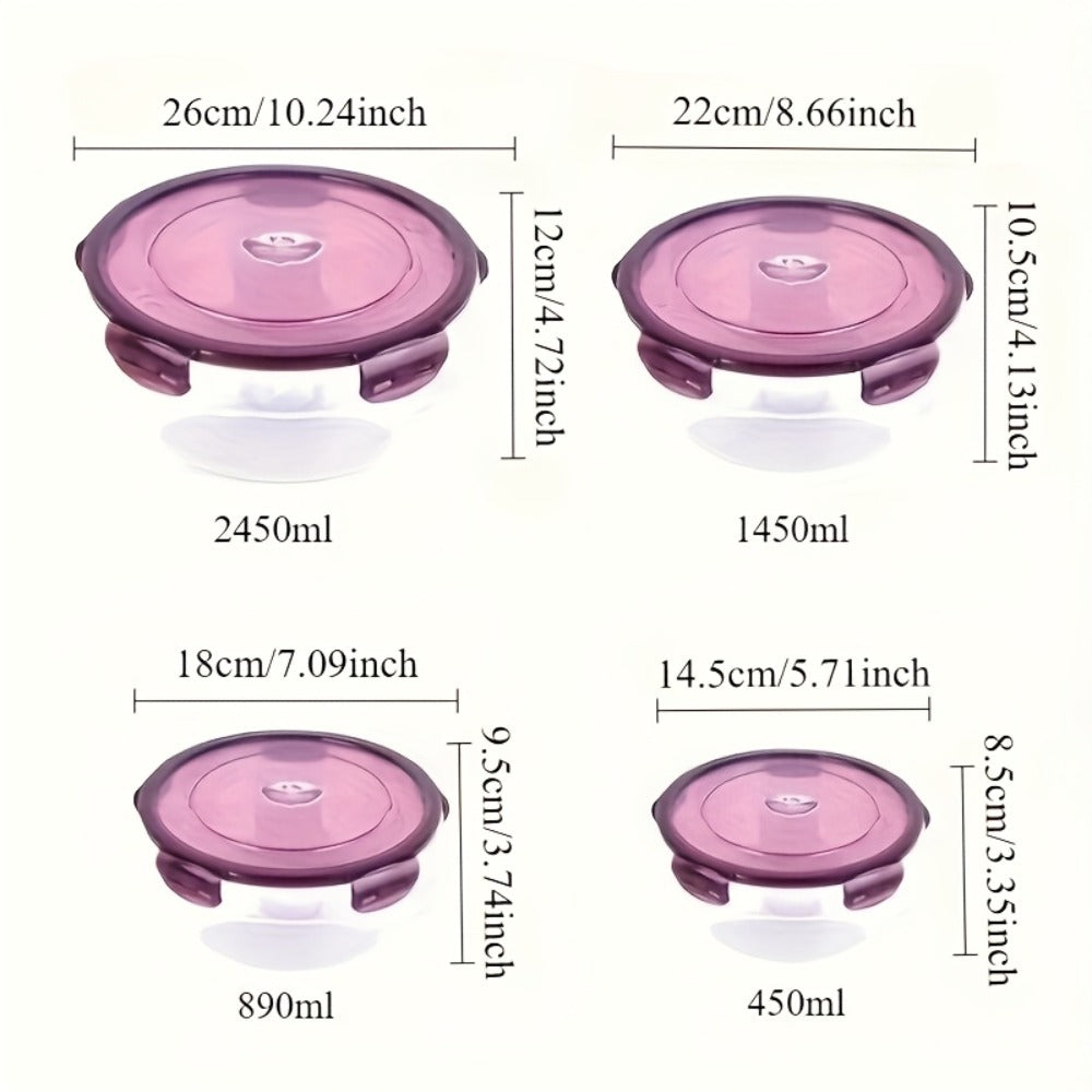 Refrigerator Food Storage Containers Airtight Stackable - Large Capacity Plastic Fridge Organizer Boxes for Fruit, Vegetable, Meat, Eggs & Dumplings, Fresh-Keeping Flip Lid, Easy to Clean, Set of 3/4
