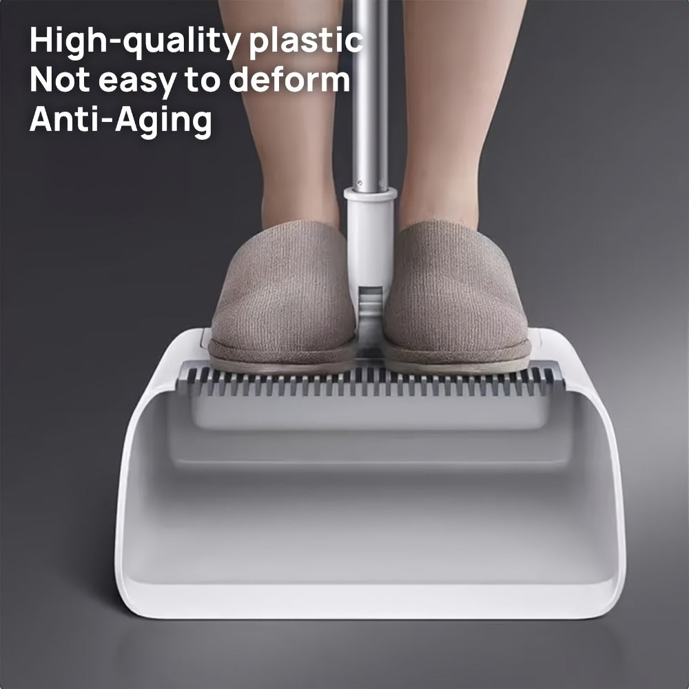 Foldable Broom and Dustpan Set with Long Handle 2-in-1 3-in-1 4-in-1 Floor Brush Combo for Home Office Dorm Room Indoor Outdoor Cleaning