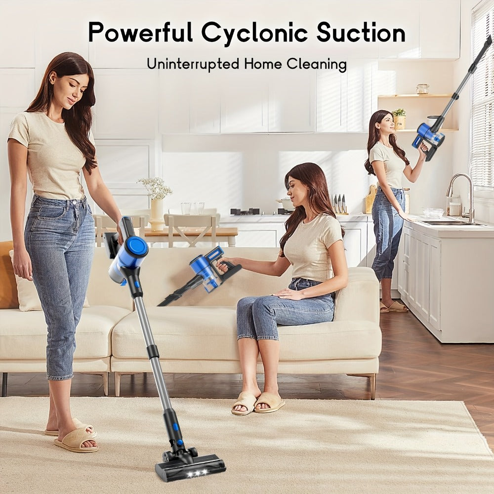 Stick Vacuum Cleaner 70Kpa MAX Suction Cordless & Corded 8-in-1 Handheld Vacuum for Hard Floors, Carpets & Pet Hair - Lightweight with Detachable Battery, LED Display, Up to 45 Min Runtime, Multiple Colors