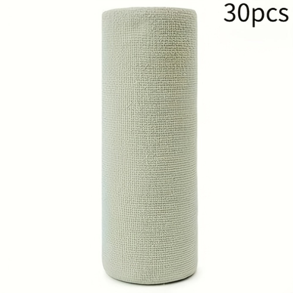 Reusable Microfiber Cleaning Towels 30-Pack, Kitchen Dish Cloth Roll, Absorbent Hand-Torn Disposable Napkins, Multi-Color Household Cleaning Cloths for Kitchen & Bath