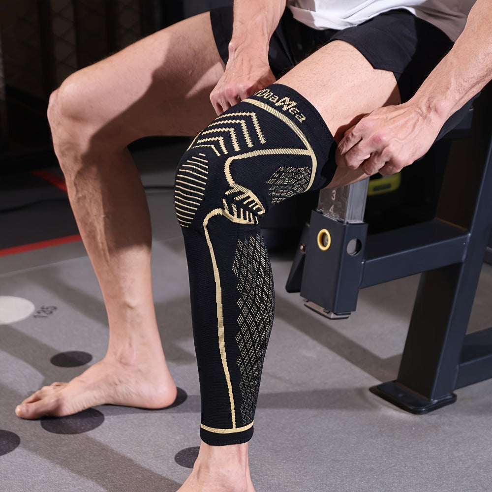 Copper Knee Brace Full Leg Support - Compression Sleeve with Patella Gel Pad & Double Metal Side Stabilizers, Copper-Infused Breathable Fabric, Joint Protection for Running Sports Workout Men Women