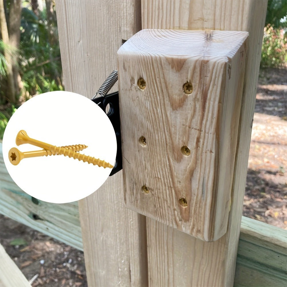 400pcs #10 x 3-1/2¡± Torx Wood Screws Rust Resistant Yellow Ceramic Coating ¨C Flat Head Fully Threaded Self-Tapping Screws for Wood Fastening Decking & Construction