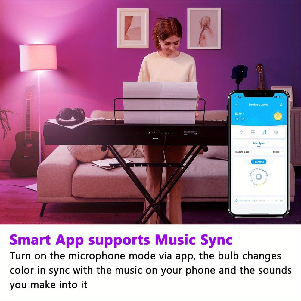 Color Changing Smart Bulbs, RGB+CW A19 E26 WiFi LED Bulb 16 Million Colors 2500K-6500K Dimmable, Works with Alexa Google Home, App Voice Control 29 Scene Modes Timer, 9W 800LM 2.4GHz No Hub Required