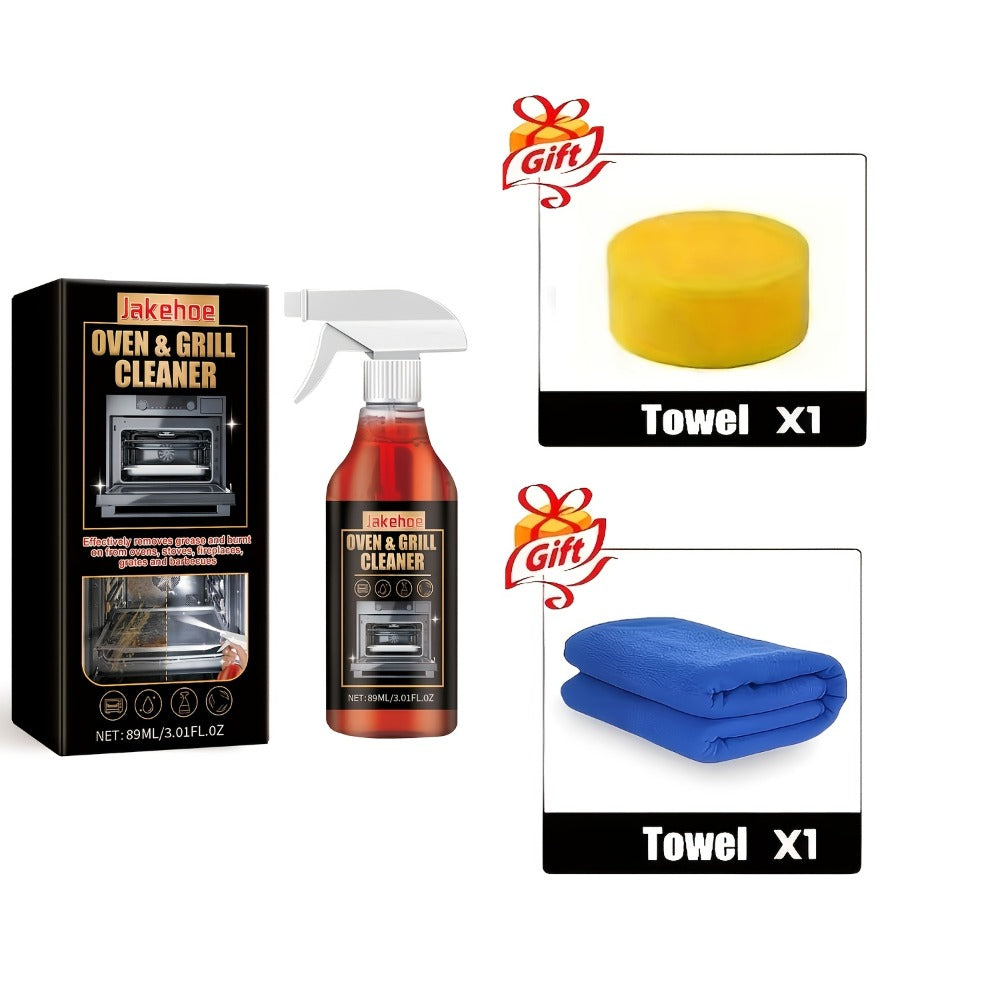 Oven Cleaner Foam Spray 3-Pack Heavy Duty Stove & Grill Degreaser Removes Stubborn Baked-On Grease Stains Gentle Formula Safe for Ovens Stoves Grills