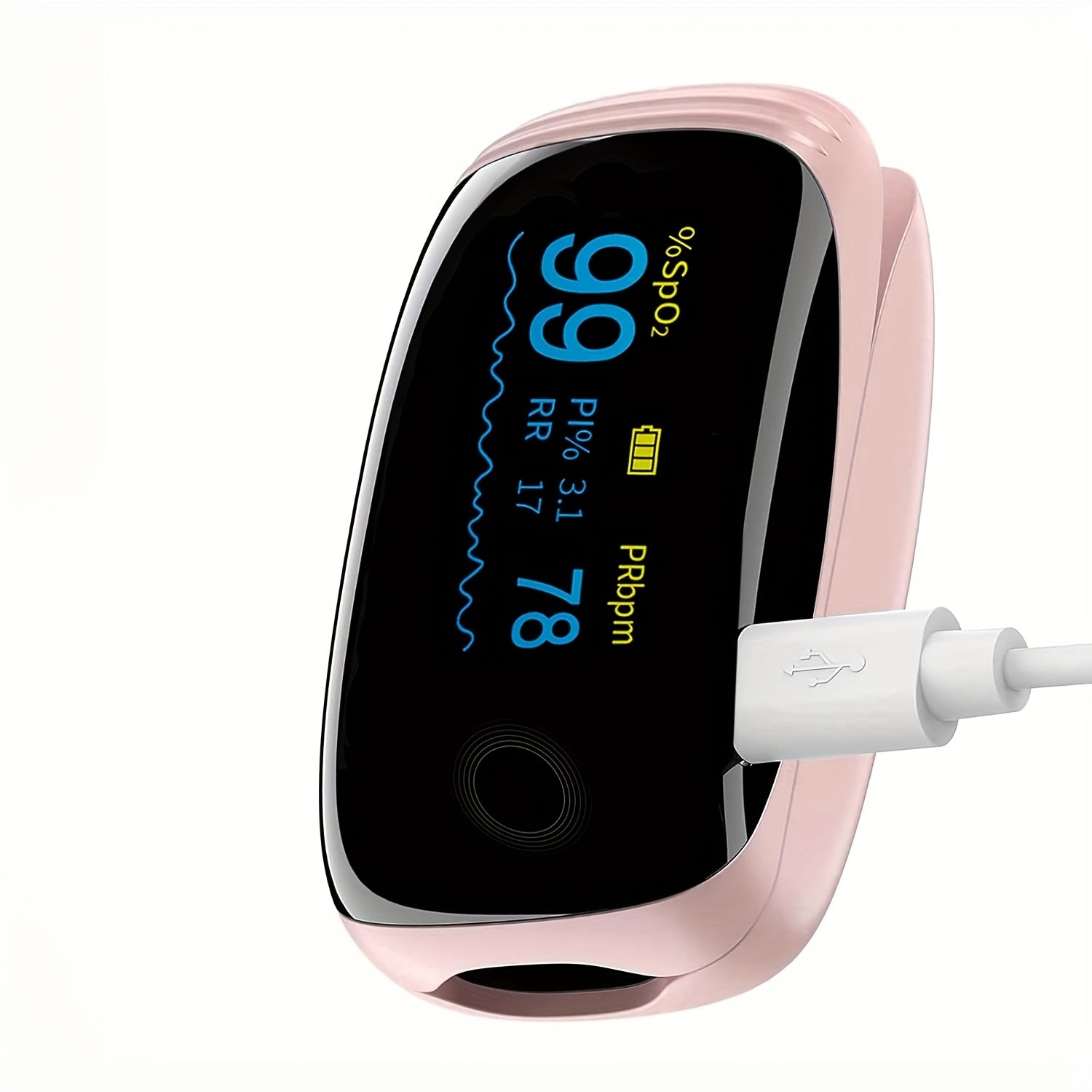 Pulse Oximeter Fingertip - FDA Cleared Rechargeable Blood Oxygen Monitor with SpO2, Pulse Rate, PI & RR, OLED Display, Fast Reading Finger Pulse Oximeter for Home, Sports & Travel Use
