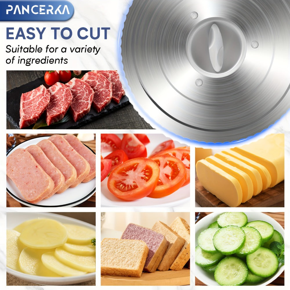 Electric Meat Slicer 0-15mm Adjustable Thickness ¨C Home & Commercial Deli Food Cutter for Meat, Vegetables, Fruits, Bread & Lamb, Stainless Steel Blade, Easy to Clean Kitchen Slicing Machine