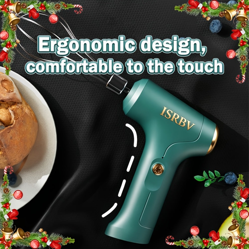 Cordless Electric Hand Mixer Mini USB Rechargeable Whisk Beater 1500RPM for Whipping Cream Cake Batter Ice Cream Egg Beating Home Kitchen Baking