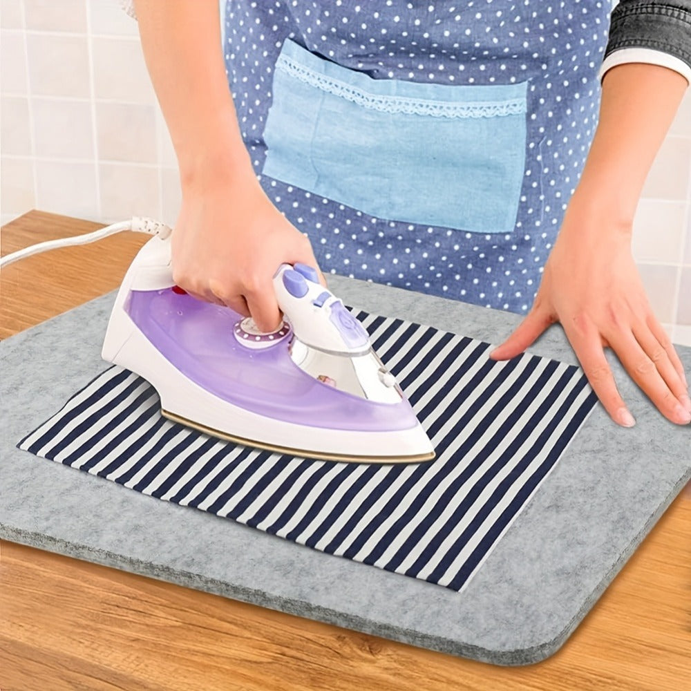 Ironing Pad Heat Resistant Felt Ironing Mat Non-Slip Portable Ironing Board Cover for Tabletop Countertop Quilting Sewing Laundry Steaming Apartment Dorm Dark Gray