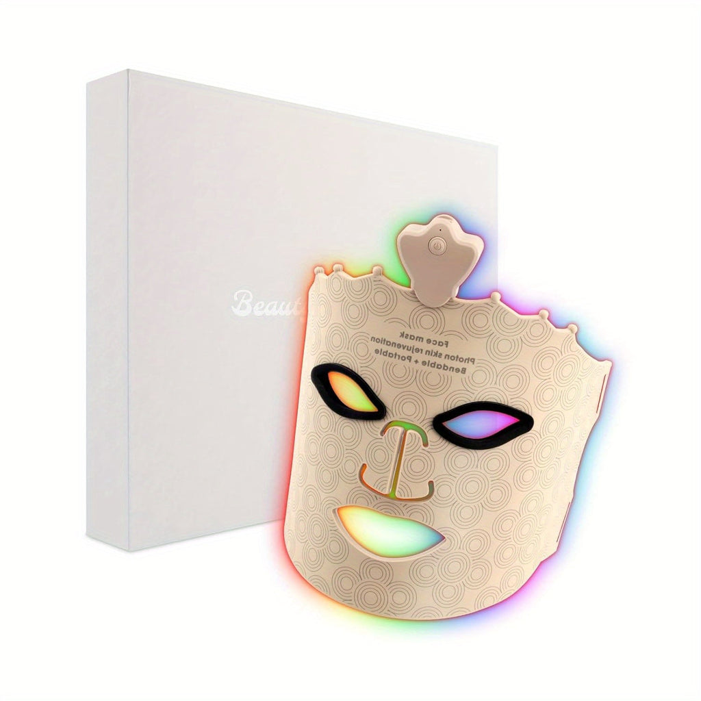 Red Light Therapy Face Mask 7 Color LED ¨C FDA Cleared Silicone Mask for Anti-Aging, Wrinkles, Acne & Skin Whitening, Eye Protection, USB Rechargeable