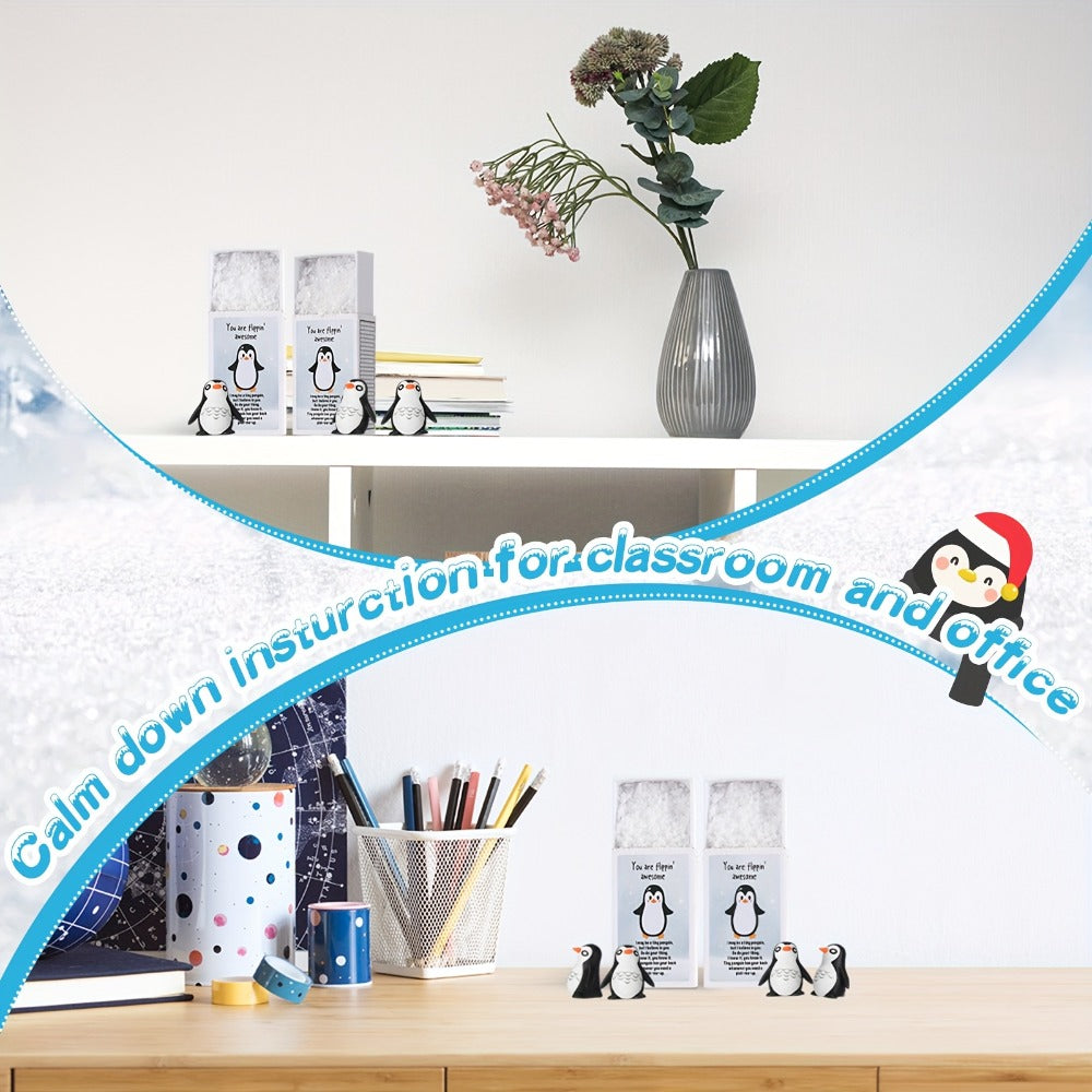 Emotional Support Penguin Resin Cards 36 Sets ¨C Positive Affirmation Appreciation Gifts for Teachers Volunteers Employees Coworkers, Mental Health Uplifting Messages, Graduation Desk Decor Gift