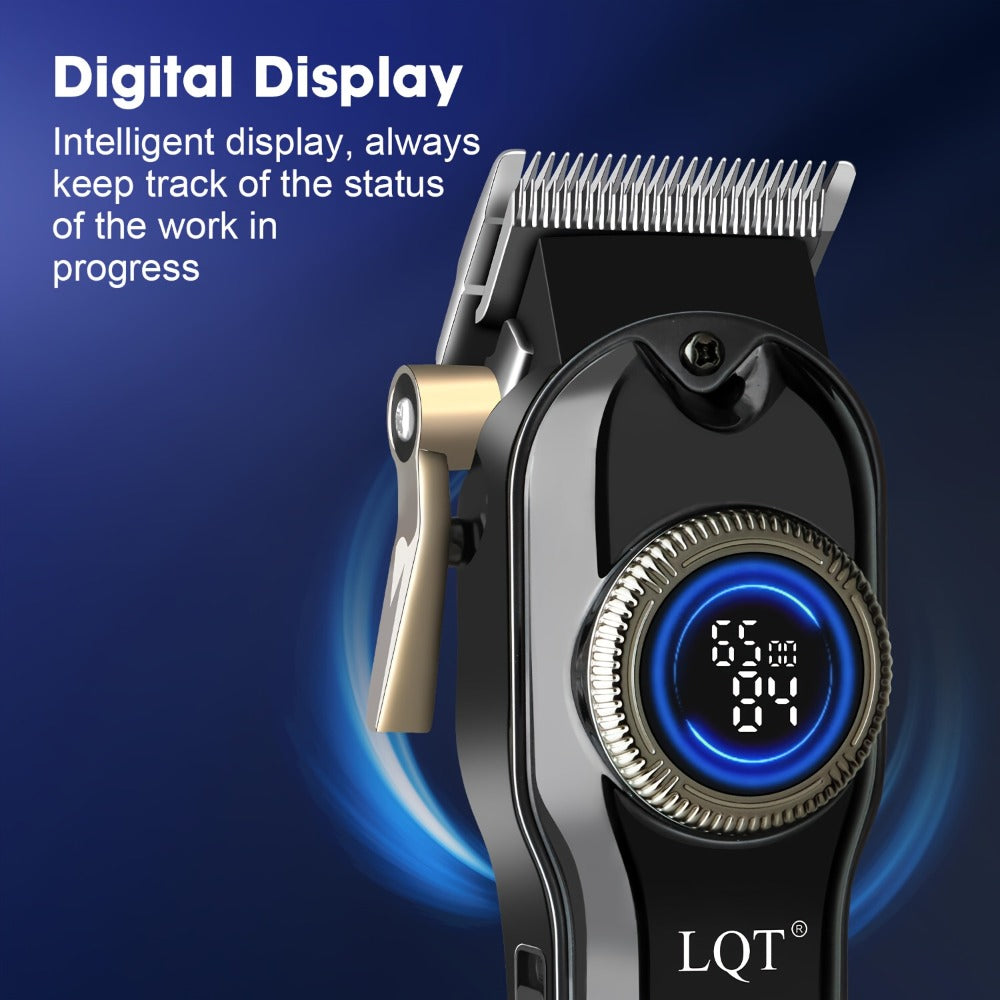Cordless Hair Clipper Set - LQT Blue Rechargeable Professional Hair Clipper with Foil Trimmer & Precision Blade, 1/2/3pcs Options, Limited Edition Combs, for Home & Salon Use, Holiday Christmas Gift