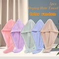 Microfiber Hair Towels 5 Pack - Quick Dry Super Absorbent Coral Fleece Hair Wrap Towel Set, Soft Lightweight Bathroom Hair Drying Towels, Random Color