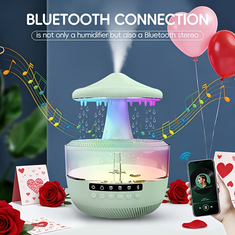 Aromatherapy Diffuser Humidifier Upgraded Colorful Raindrop Music Design 7-Color LED Night Light Large Capacity Quiet Operation for Bedroom Office Valentine Gift