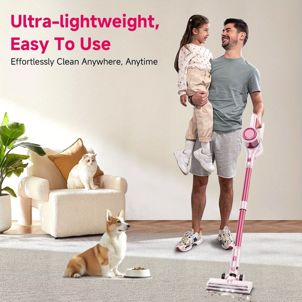 Cordless Vacuum Cleaner 55KPa 8-in-1 Stick Vacuum with LED Light 180¡ã Swivel Lightweight Wireless for Hardwood Carpet Pet Hair Stairs Car Sofa Home Office