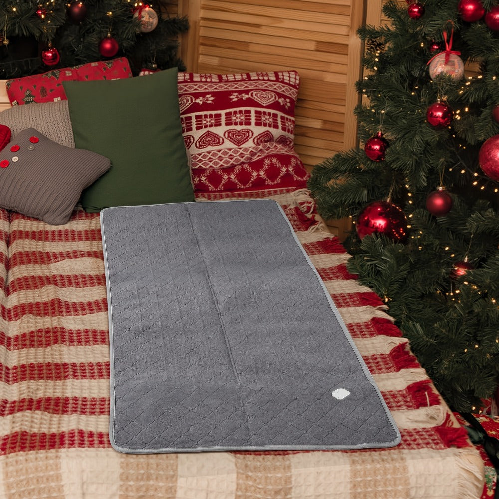 Extra Large Electric Heating Pad 63¡±x31.5¡± with Remote Control - 9 Adjustable Heat Levels, 4 Timer Settings, Quick Heating, Machine Washable, for Bed Massage Table Camping Sleeping Bag, Gray & Brown