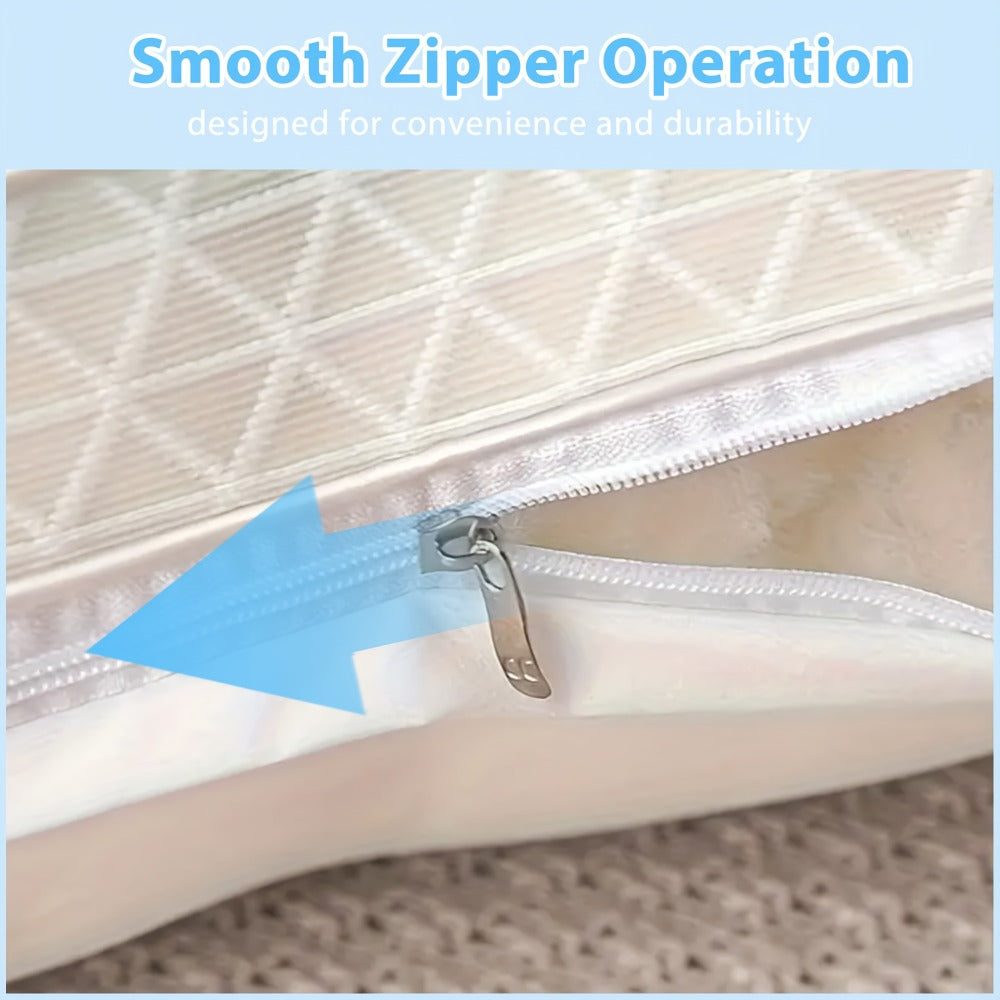 Bed Pillows 2 Pack for All Sleeping Positions, Premium Polyester Fill Pillow Set for Side Back Stomach Sleepers, Machine Washable Zipper Closure Pillows for Bedroom Dorm Guest Room, All-Season Comfort